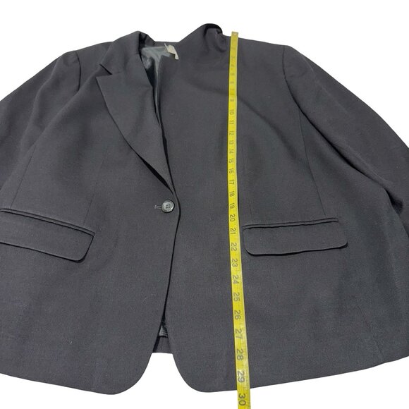 Pendleton Plus Women's Black One Button Blazer 100% Virgin Wool Sz 24W - Picture 4 of 10